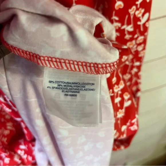 Lands End Red Floral Twist Front Floral Maxi Dress Size Large - Picture 6 of 10